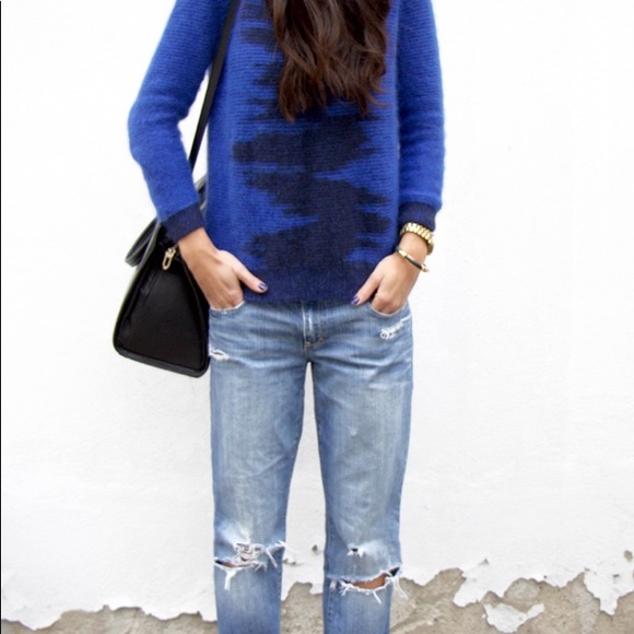 Sandro Système Cobalt Blue Angora Sweater - Picture 11 of 11